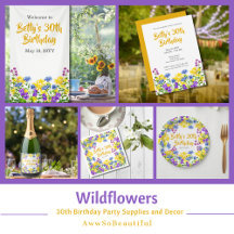 Wildflowers 30th Birthday Party Supplies and Decor