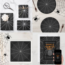 Halloween spider web Black and white