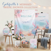 Mermaid Coastal Beach Watercolor Bridal Shower