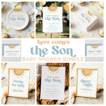 Retro Here comes the Son Baby Shower