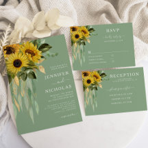 Green Sunflowers Eucalyptus Wedding Suite