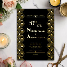 Elegant Geometric Art Deco Invitations