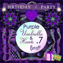 Purple umbrella & hearts.7 party & gifts