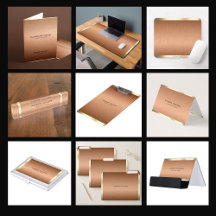 Metallic copper brown and gold office supplies 