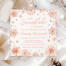 Rose Gold Snowflakes White Baby Shower