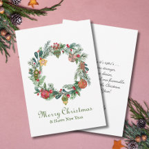 Retro Vintage Christmas Wreath and Ornaments 