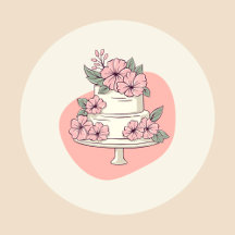 Watercolor Cake with Flowers Bakery Business