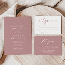 Elegant Calligraphy Dusty Rose Wedding Collection