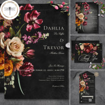 Dark Elegant Autumn Floral Wedding