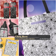 Daisy and Wildflowers Pattern: Black & White