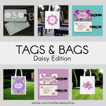 Daisy Flower Luggage Tags and Bags
