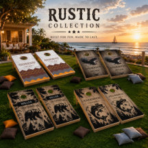 Rustic Custom Monogram Wooden Cornhole Sets