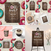 Rustic Oh Baby Donut & Sprinkle Kawaii Baby Shower