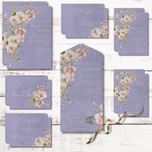 Pastel Floral Modern Purple Wedding Suite