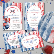 Coquette All American Girl 4th July Baby Shower