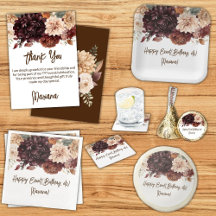 Modern Brown & Beige Floral Event Collection