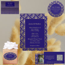 Violet Purple and Gold Pattern   Modern Wedding 