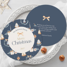 Elegant Navy Blue Watercolor Christmas Collection 