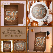 Shimmering Bronze and Silver 50th Birthday 