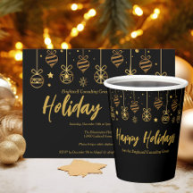Elegant Black Gold Custom Business Holiday Party