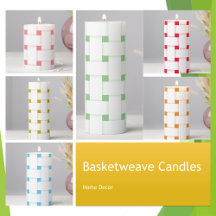 Elegant Basketweave Pattern Candle Home Decor