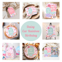 Rainbow Daisy Flower Car