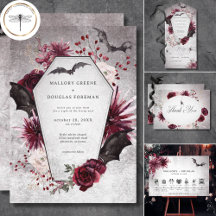 Rustic Gothic Black & Burgundy Halloween Wedding