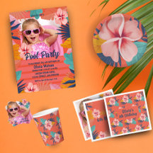 Luau Summer tropical Girl 6th birthday collection