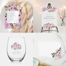 Blush Lavender Watercolor Floral Bridal Shower