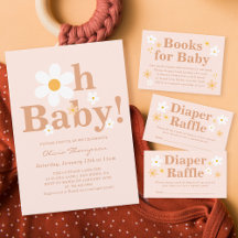Oh Baby Boho Retro Daisy Baby Shower