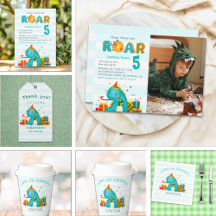 Dinosaurs Stomp Chomp and roar Birhtday Boy