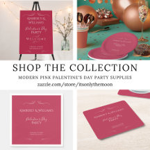 Modern Pink Palentine's Day Party Supplies