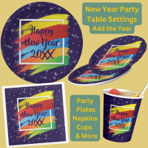 Brush Strokes Happy New Year 20xx