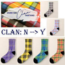 Plaid Tartan Socks Clans N -> Y