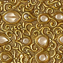 Baroque Style Burnished Gold Floral Pattern