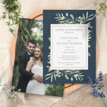 Elegant Deep Sea Blue Greenery Wedding Suite