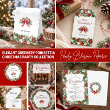 Elegant Greenery Poinsettia Christmas Collection