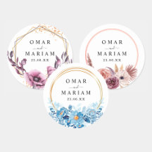 Floral Wedding Seal Stickers