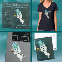 Fancy Floating Halloween Ghosts Skull Cane