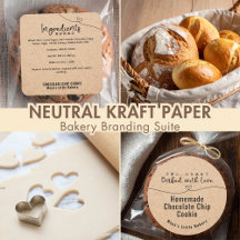 Neutral Kraft Heart Line Bakery Branding Suite