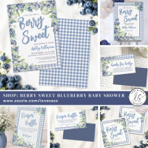 Berry Sweet Blue Gingham Blueberry Baby Shower