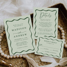 Modern Green Wavy Frame Wedding Collection