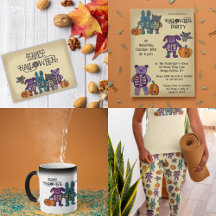 Cute Skeleton Animals Halloween Collection