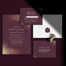 Burgundy And Gold Glitter Wedding