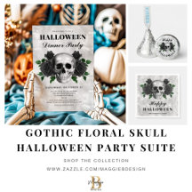 Gothic Floral Skull Halloween Party Suite