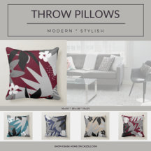Pillows   Modern Abstract Botanical Patterns