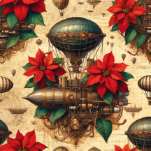 Steampunk Airships and Poinsettia Gifts
