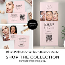 Blush Pink Modern Photo Logo Makeup Business Suite