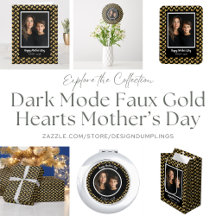 Dark Mode Faux Gold Hearts Pattern