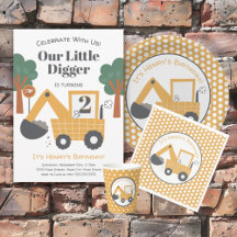 Diggers Construction Birthday Party Collection